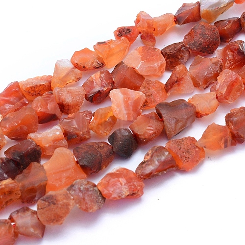 Raw Rough Natural Carnelian Beads Strands G-I279-B01-1