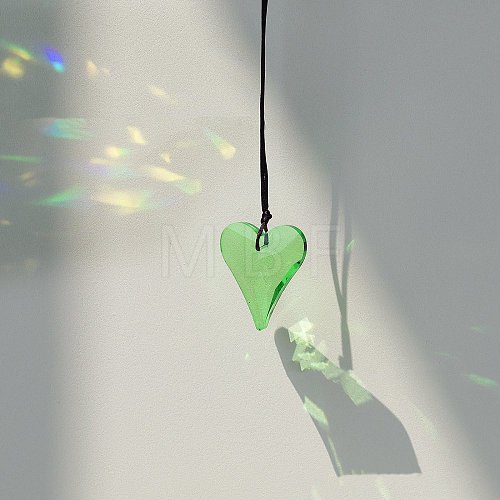 Glass Heart Suncatcher Hanging Ornaments PW-WGA6B84-07-1