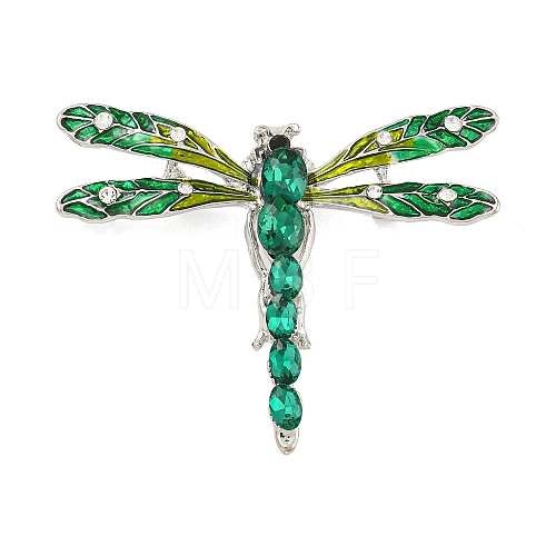 Alloy Rhinestone Dragonfly Brooch JEWB-U006-05B-P-1