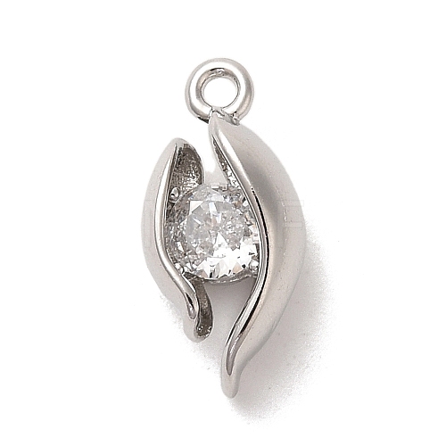 Marine Animal Theme
Platinum  Brass Micro Pave Clear Cubic Zirconia Pendants KK-U031-01P-01-1