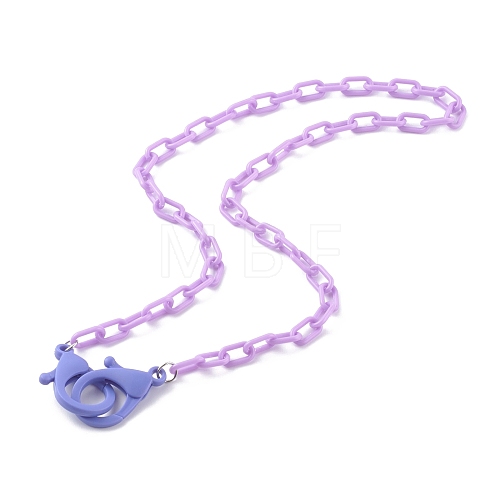 Personalized Opaque Acrylic Cable Chain Necklaces NJEW-JN03432-04-1