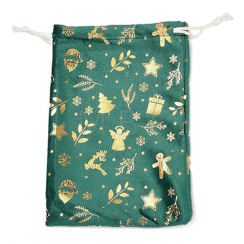 Gold Stamping Christmas Velvet Storage Bags ABAG-Q053-01B-03D-1