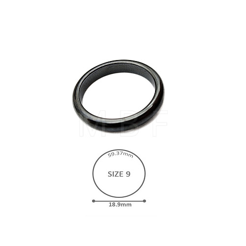 Synthetic Hematite Plain Band Rings BK4832-18-1