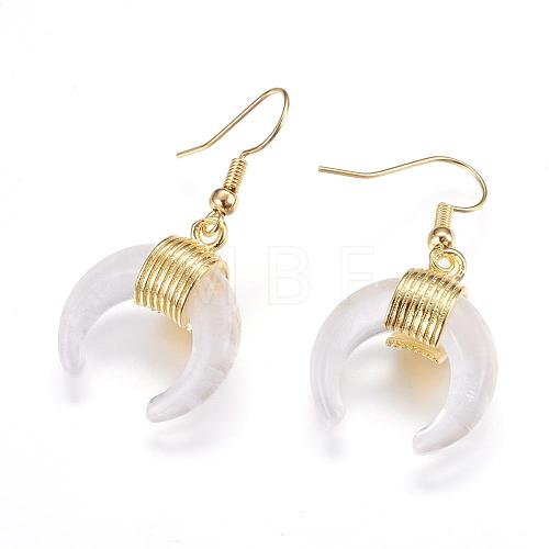Natural Crystal Dangle Earrings EJEW-L189-C08-G-1