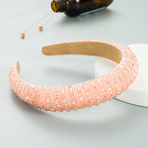 Bling Bling Glass Beaded Hairband OHAR-PW0007-26X-1