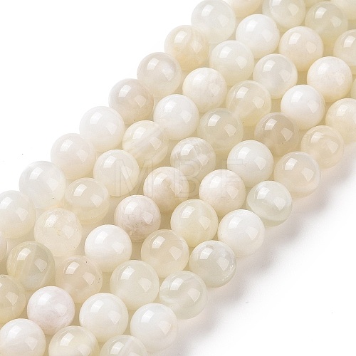 Natural White Moonstone Beads Strands G-F674-08-8mm-01-1