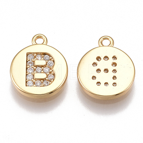 Brass Cubic Zirconia Charms KK-T038-194G-B-1