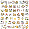 100Pcs PVC Self-Adhesive Stickers of Freehand Painting Cat PW-WG6201B-01-1