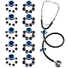 10Pcs 2 Colors Evil Eye Resin Stethoscope Pendant Decorations HJEW-ME00155-1