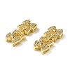 Rack Plating Brass Micro Pave Clear Cubic Zirconia Fold Over Clasps KK-G448-03G-3