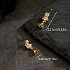 Brass Teardrop Dangle Stud Earrings LS-SW0277-5