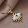 Vintage 304 Stainless Steel Gothic White Evil Eye Pendant Necklaces NA1572-1