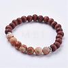 Frosted Mixed Gemstone Stretch Bracelets BJEW-JB03169-2