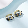 Rectangle Brass Micro Pave Cubic Zirconia Hoop Earrings EJEW-H178-03G-1