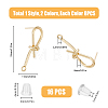 8 Pairs 2 Color Brass Stud Earring Findings KK-FH0006-64-2