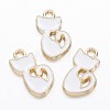 Alloy Enamel Kitten Charms X-PALLOY-P118-26-2