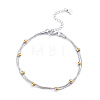 304 Stainless Steel 2-strand Round Snake Chain Bracelets BJEW-L673-014-GP-1