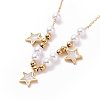 Ion Plating(IP) 304 Stainless Steel Star Pendant Necklaces NJEW-C032-09G-2