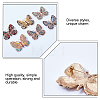 6Pcs 6 Colors Rhinestone Butterfly Badge JEWB-CA0001-16-5