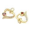Valentine's Day Brass Micro Pave Orange Cubic Zirconia Pendants CU-E003-17G-C-2