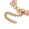 Enamel Daisy Link Chain Necklace NJEW-P220-01G-03-4