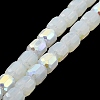 Frosted Imitation Jade Glass Beads Strands GLAA-P058-08A-04-2