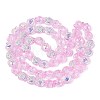 Electroplate Transparent Glass Beads Strands EGLA-Q136-02A-03-2