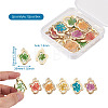 Craftdady 12Pcs 6 Colors Epoxy Resin Pendants RESI-CD0001-05-16