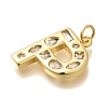 Brass Micro Pave Clear Cubic Zirconia Pendants KK-G521-01G-P-2