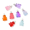 Transparent Spray Paint Glass Pendants PALLOY-JF05403-1