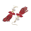 Handmade Seed Beads Dangle Earrings EJEW-MZ00138-3