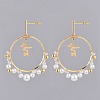 Dangle Stud Earrings EJEW-JE04065-01-3