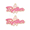 Breast Cancer Awareness Ribbon Zinc Alloy Enamel Pendants ENAM-I079-02G-01-1
