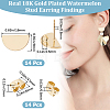 14Pcs Brass Half Round Stud Earring Findings KK-BBC0010-87-2