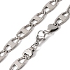 201 Stainless Steel Oval Mariner Link Chain Necklace NJEW-F222-37P-06-2