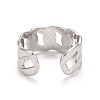 304 Stainless Steel Curb Chain Open Cuff Ring for Women RJEW-A005-32P-3