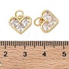 Brass Micro Pave Clear Cubic Zirconia Pendants KK-T085-16D-G-3
