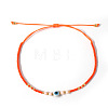Glass Seed Beads & Resin Braided Bead Bracelets TK7632-2-1