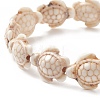 Dyed Synthetic Sea Turtle Beaded Stretch Bracelets for Women BJEW-JB09934-02-4