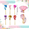 24Pcs 6 Colors Plastic Artificial Rose Flower for Valentine's Day AJEW-WR0003-66-2