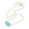 Natural Rose Quartz/Dalmatian Jasper/Tiger Eye/Sodalite/ Synthetic Turquoise Rectangle Pendant Necklaces NJEW-JN05159-5