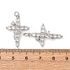 Brass Pave Clear Cubic Zirconia Pendants CU-CBA2907-01B-P-3