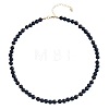 Bohemian 5mm Synthetic Lava Rock Round Beaded Necklaces for Women MF9684-6-1