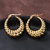 Ion Plating(IP) 304 Stainless Steel Hoop Earrings X-EJEW-O096-40G-4