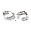 304 Stainless Steel Rhombus Hoop Earrings EJEW-K244-22P-2