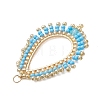 Glass Seed Beaded Pendnats PALLOY-MZ01361-02-2