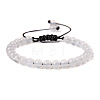 Natural Quartz Crystal Round Bead Adjustable Braided Bracelets UO3136-28-1