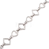 304 Stainless Steel Rhombus & Heart Link Chains CHS-F017-08P-2