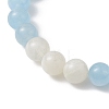 8.5MM Round Dyed Natural Quartz & Blue Quart & Apatite & White Moonstone Stretch Beaded Bracelets BJEW-JB12986-03-3