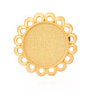 Adjustable Flower Alloy & Iron Bezel Cup Ring Base with Rotatable Tray MAK-T012-08G-2